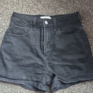 Women's Black Denim Shorts Abercrombie And Fitch Size 0/25